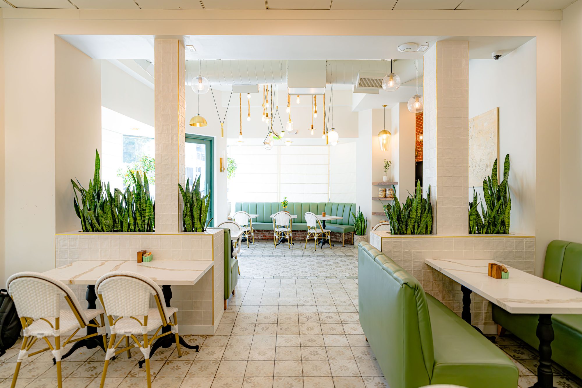 Long view through the Lamalo café toward the rear windows